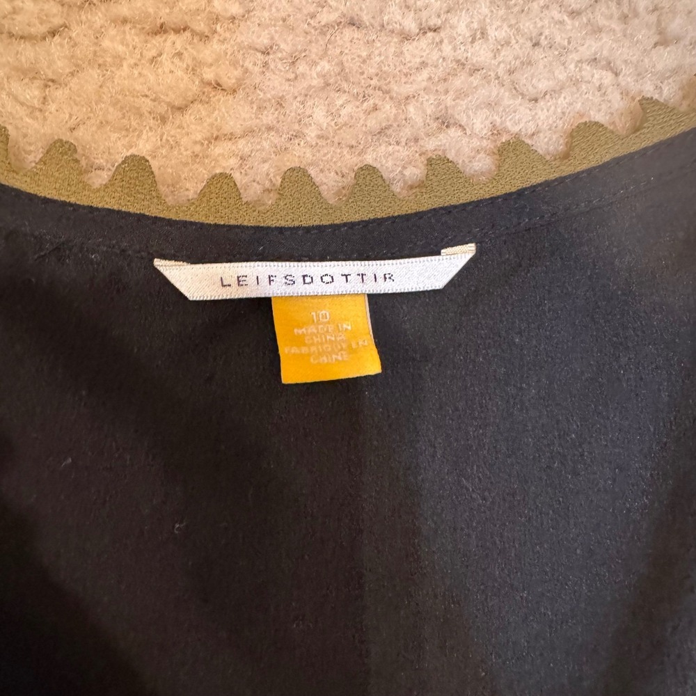Anthropologie Leifsdottir Whimsigoth Olive Green Black Jumpsuit Lace Belt Sz 10 - Picture 13 of 16